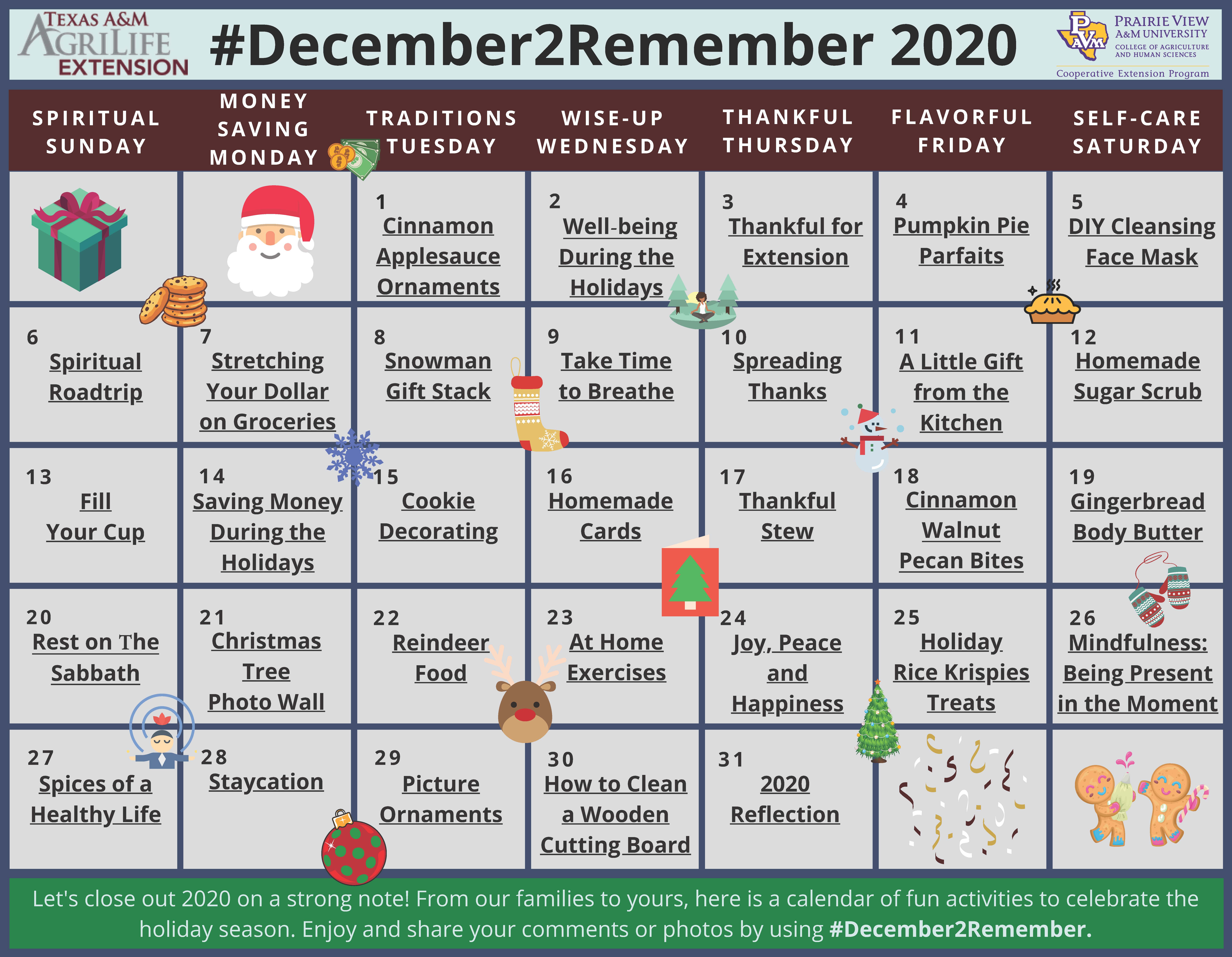 December2Remember calendar