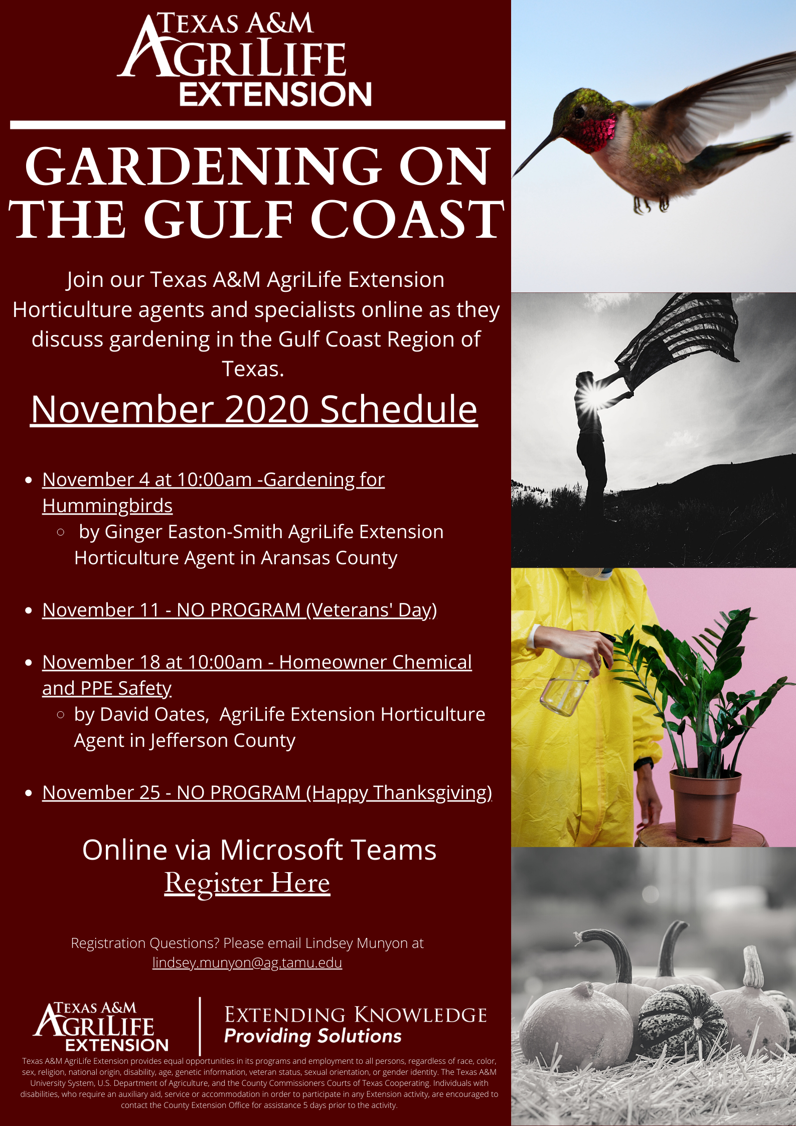 November Gardening on the Gulf Program List