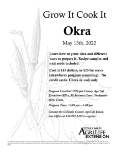 flyer about grow it cook it program on May 13t