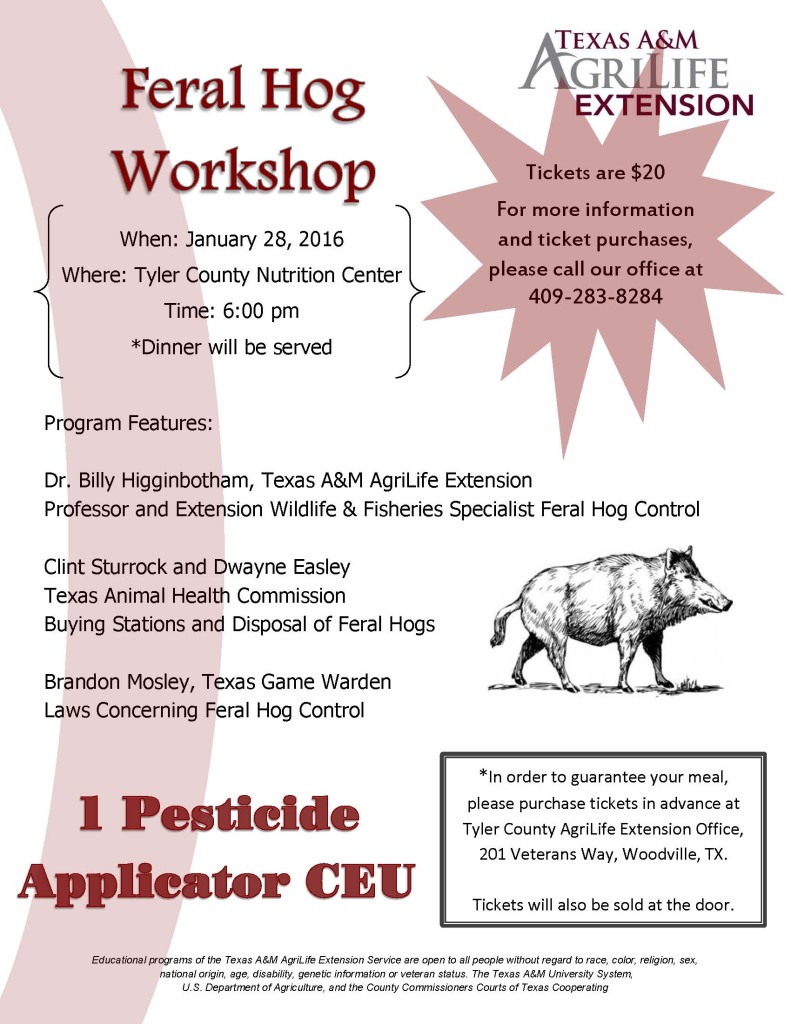 Feral Hog Workshop Jan 2016