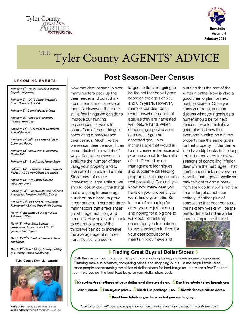 February 2016 Tyler County Agents' Advice_Page_1